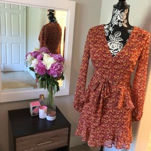 Long Sleeve Flower Print Dress
